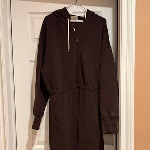 Offline Brown Hooded Jumpsuit